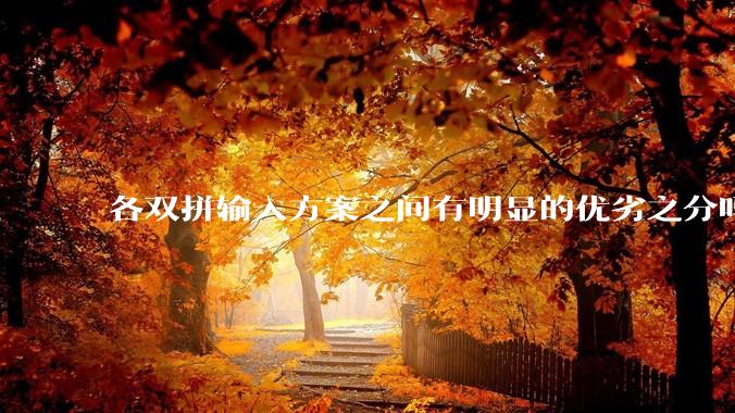 各双拼输入方案之间有明显的优劣之分吗？